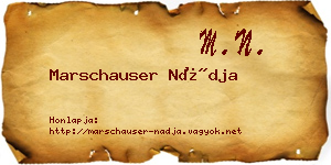 Marschauser Nádja névjegykártya